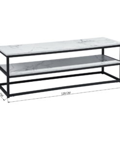 שולחן סלון לבן ושחור