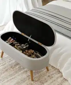 הדום ספסל אחסון אפור