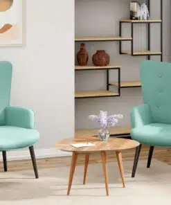 כורסא מעוצבת בבד טורקיז