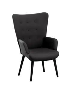 כורסא מעוצבת לסלון בד שחור במבצע