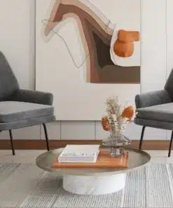 כורסא מרופדת בד אפור