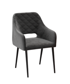 כיסא קטיפה שחור יוקרתי בעיצוב אלגנטי קלאסי