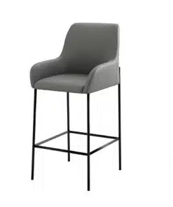 כסא לאי מטבח בדמוי עור אפור