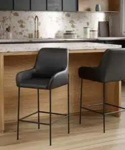 כסאות בר דמוי עור שחור