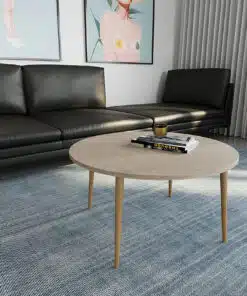 שולחן סלון עגול עץ אלון