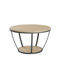 שולחן סלון עגול עץ ומתכת - Copy