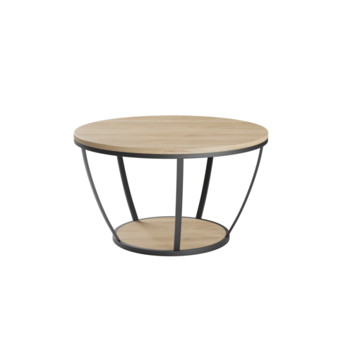 שולחן סלון עגול עץ ומתכת - Copy