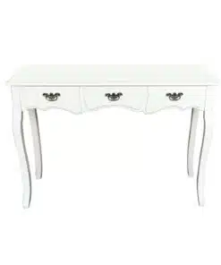 שולחן קונסולה לבן עם מגירות