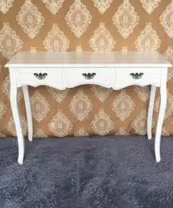 שולחן קונסולה לבן עם מגירות במבצע