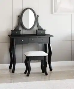 שידת איפור מעוצבת בצבע שחור