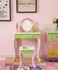 שידת איפור מעוצבת לחדר בנות