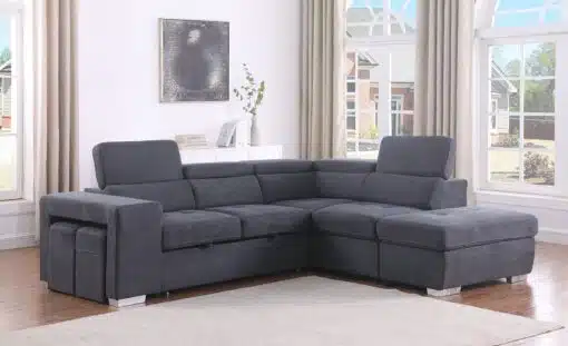 סלון פינתי נפתח למיטה זוגית