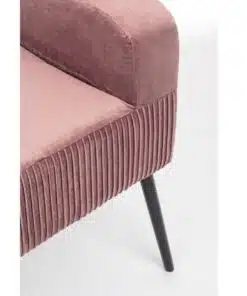 ספסל מרופד בבד קטיפה ורוד במבצע