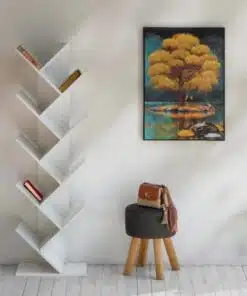 ספרייה לבנה לסלון