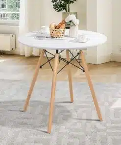 פינת אוכל עגולה לבנה במבצע חיסול