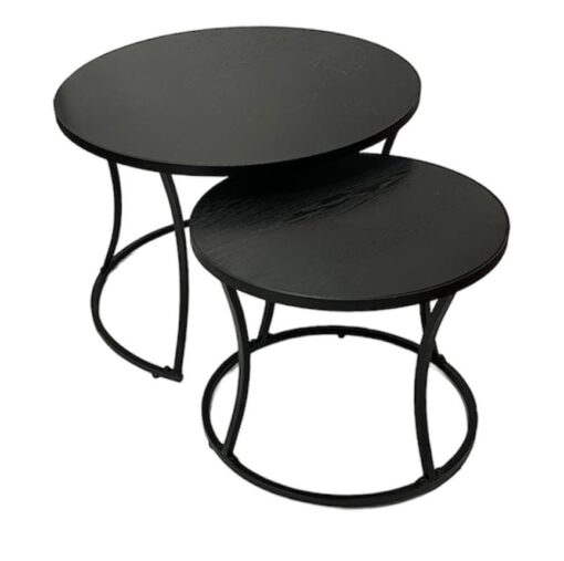 שולחן סלון עגולים - שחור