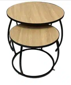 שולחנות עגולים לסלון ברזל ועץ