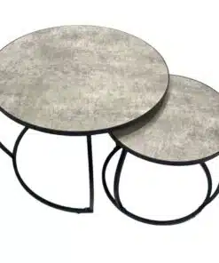 שולחנות עגולים לסלון דמוי אבן בטון