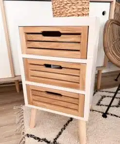 שידת לילה לחדר שינה עם 3 מגירות