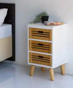 שידת צד מיטה עם 3 מגירות