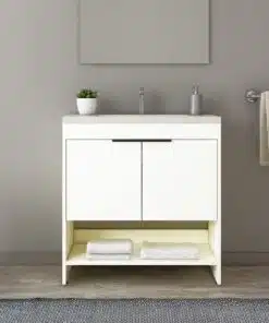 ארון אמבטיה כיור מונח בצבע לבן רוחב 60