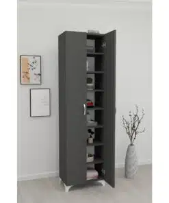 ארון מדפים בצבע אפור