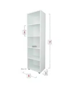 ארון ספרים לבן פתוח