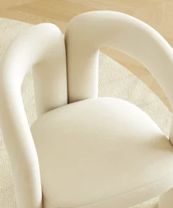 כורסא מעוצבת לחדר שינה בד שמנת