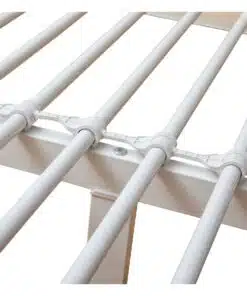 מיטה לבנה ממתכת רוחב 120