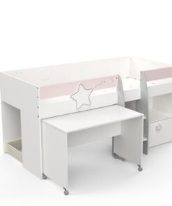 מיטה לחדר ילדים כולל שולחן כתיבה ואחסון