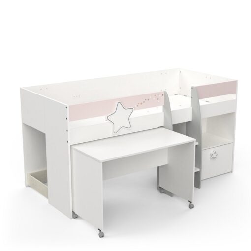 מיטה לחדר ילדים כולל שולחן כתיבה ואחסון
