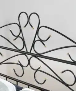 מיטה זוגית ממתכת בצבע שחור וזהב