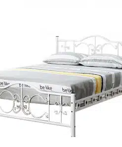 מיטה לבנה מברזל 120 סמ