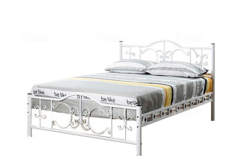 מיטה לבנה מברזל 120 סמ