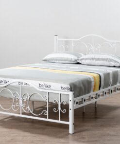 מיטת ברזל וינטאג' רוחב 120 בצבע לבן