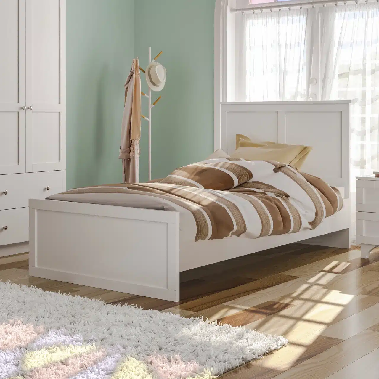 מיטת יחיד לבנה מעץ - מיטת יחיד רוחב 90 בעיצוב קלאסי בצבע לבן מעץ - מיטות סטייל מאסטר רהיטים - רהיטים איכותיים לבית ולמשרד מיטת יחיד לבנה מעץ