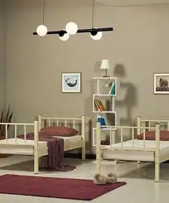 מיטת יחיד לילדים בצבע שמנת