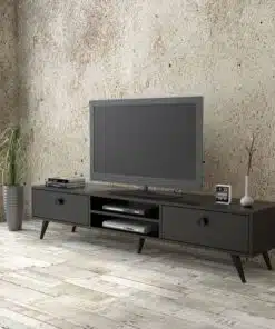 מזנון טלוויזיה לסלון בצבע שחור 170 סמ