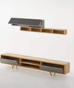 מזנון לסלון עם סט מדפים