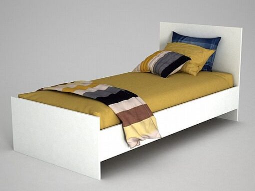 מיטת יחיד לבנה