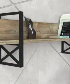 סט מזנון לסלון עם מדפים ושולחן