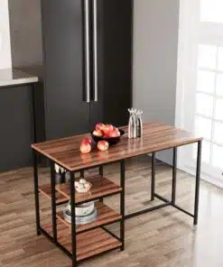 שולחן אי למטבח עם מדפים