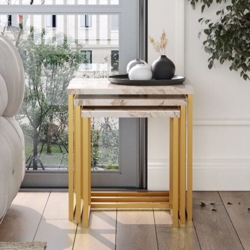 שולחן לסלון בצבע זהב