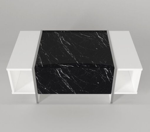 שולחן לסלון שחור משולב לבן
