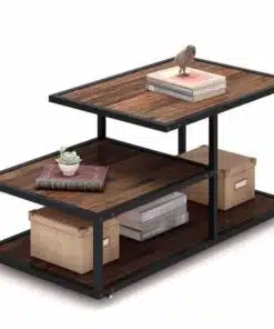 שולחן סלון אגוז ומתכת