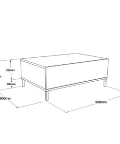 שולחן סלון אפור עם תא אחסון במבצע חיסול מלאי