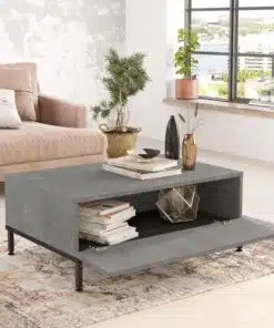 שולחן סלון מלבני עם אחסון