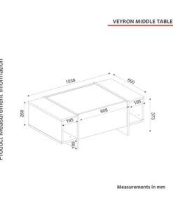 שולחן סלון מלבני עם תא אחסון