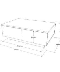 שולחן סלון מלבני עם תא אחסון בצבע אפור בטון במבצע