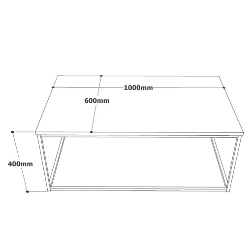 שולחן סלון מלבני רוחב מטר
